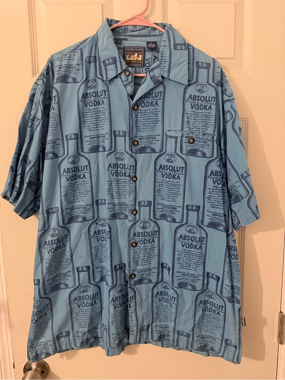 Blue Short-Sleeve Camp Shirt